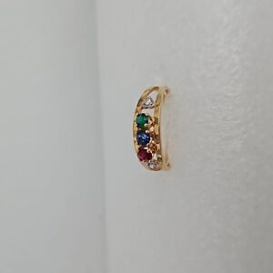 Multi Colored Rhinestones on Goldtone Size 6 Ring